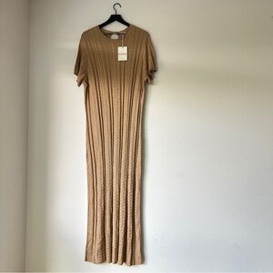Show Me Your MuMu Gold/Beige/Tan Shinner Knit Valleta Dress